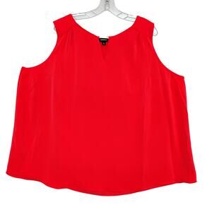 Torrid Blouse Size 3 Sleeveless Red Gold Metal Neck Hardware Keyhole